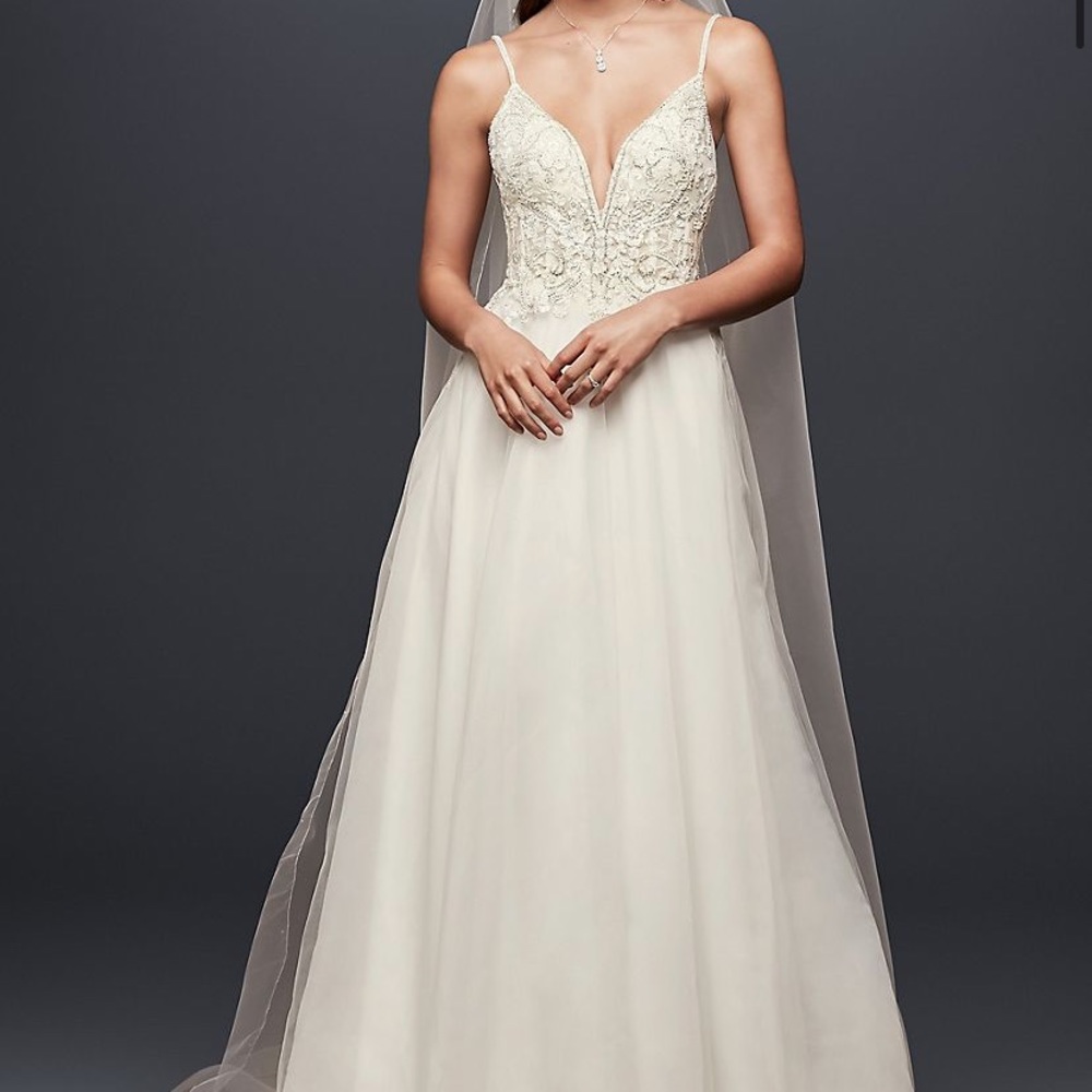 Wedding Dress, Galina Signature A-line beaded gown.